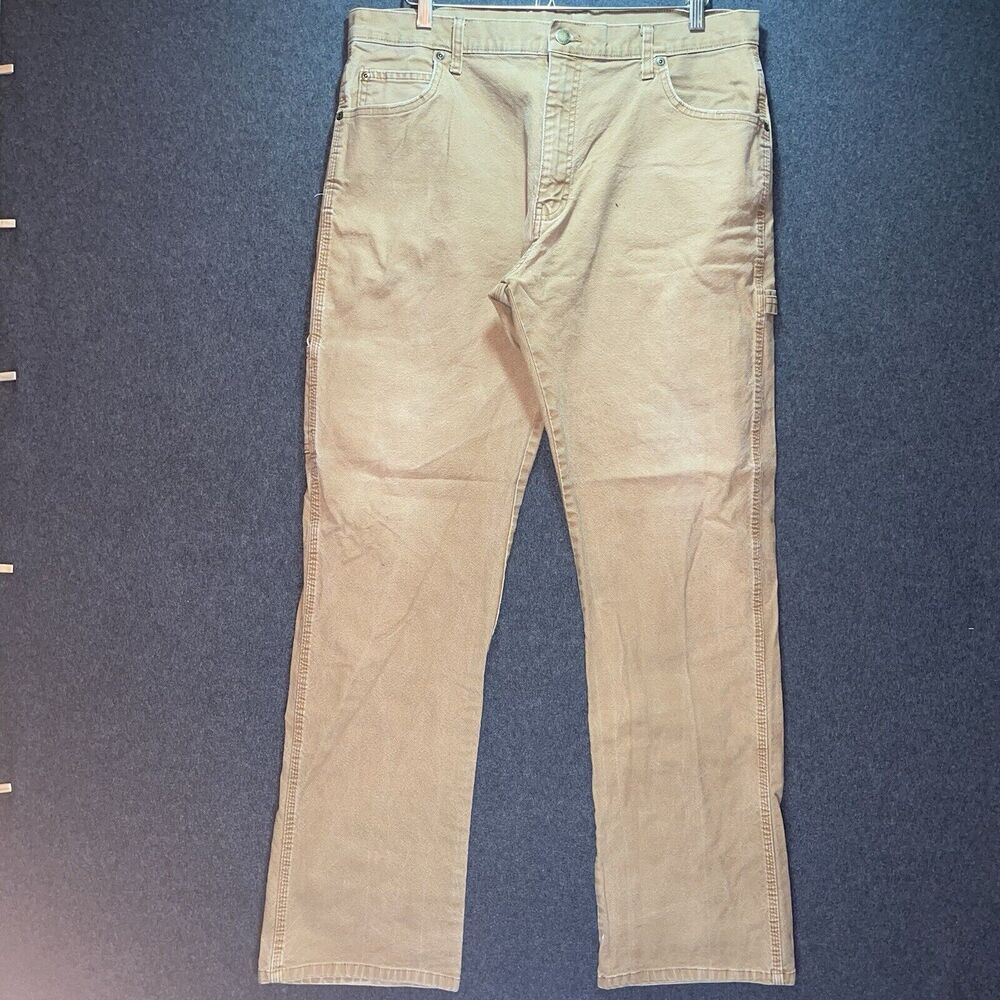 Dickies Carpenter Pants Tan Brown Sz 36x34 Canvas Workwear Jeans Y2K